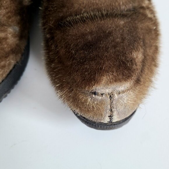 Vintage Blondo fur boots/booties with wool lining. - Picture 5 of 11